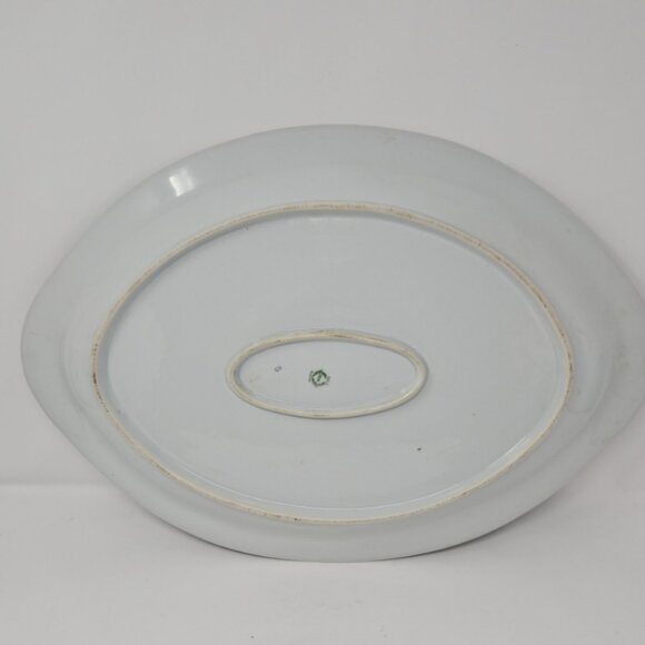 Antique Handpainted Porcelain Turkey Serving Platter Royal O & EG Austria LG 20" - Picture 5 of 7